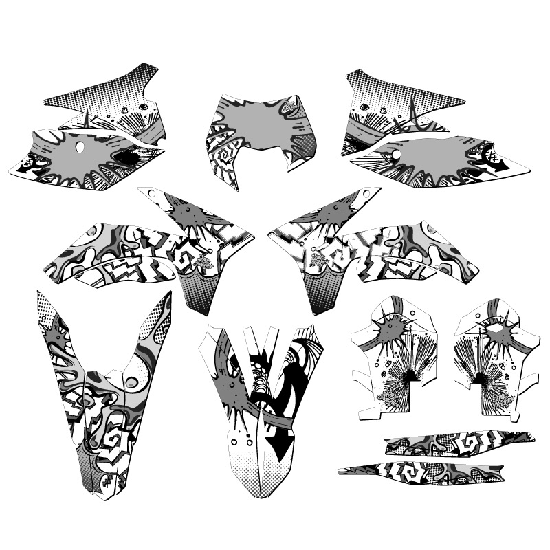 2012-2013 XCF-W ZANY White Senge Graphics Kit compatible con KTM - Imagen 5 de 10