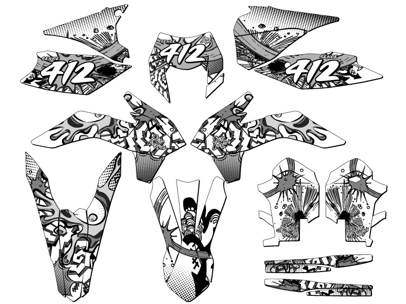 2014-2015 XCF-W ZANY White Senge Graphics Kit Compatible with KTM - Picture 8 of 10