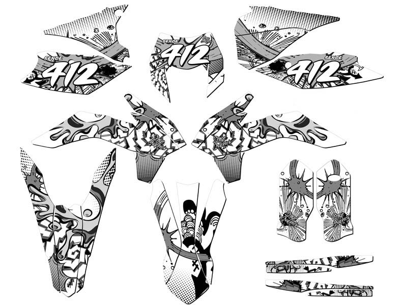 Kit de gráficos XCF-W ZANY 2016 blanco Senge compatible con KTM - Imagen 8 de 10