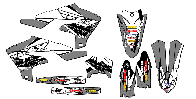 2020-2024 WR 250 F 13 FLY Grey Senge Graphics Kit Compatible with Yamaha - Picture 2 of 10