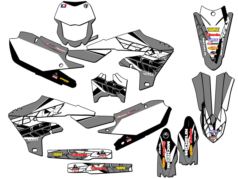 2020-2024 WR 250 F 13 FLY Grey Senge Graphics Kit Compatible with Yamaha - Picture 5 of 10