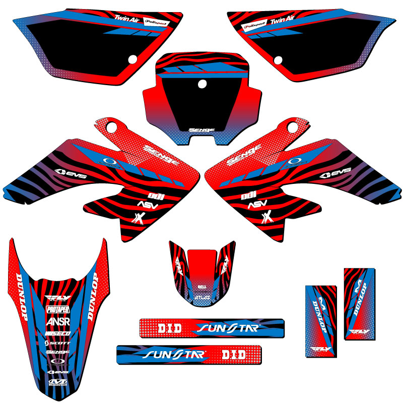 Kit de gráficos CRF 100 TIGRE 2011-2016 rojo Senge compatible con Honda - Imagen 5 de 10