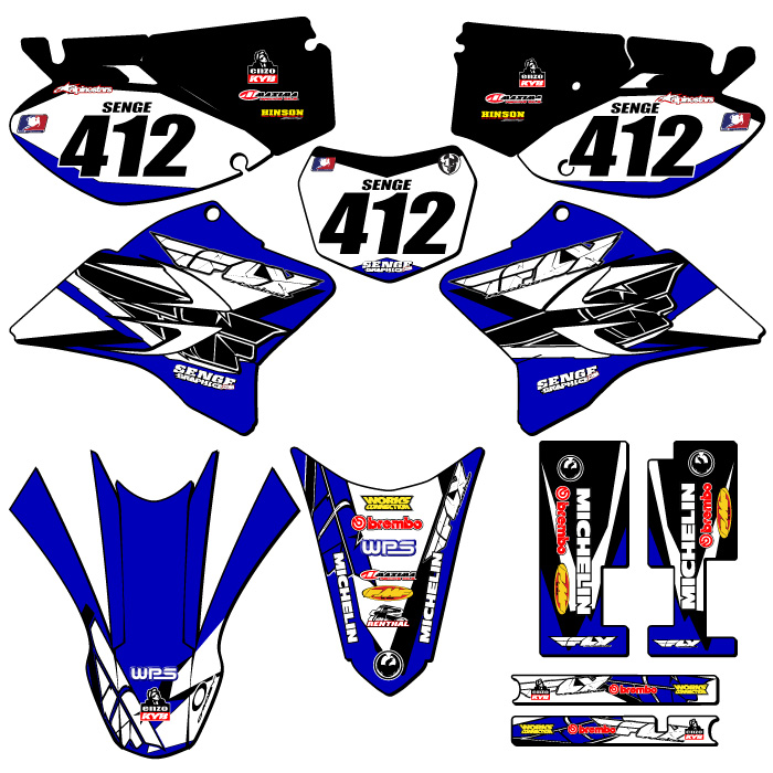 2005-2022 TTR 230 13 FLY Blue Senge Graphics Kit Compatible with Yamaha - Picture 8 of 10
