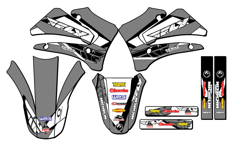 2000-2007 TTR 125 13 FLY Grey Senge Graphics Kit Compatible with Yamaha - Picture 2 of 10