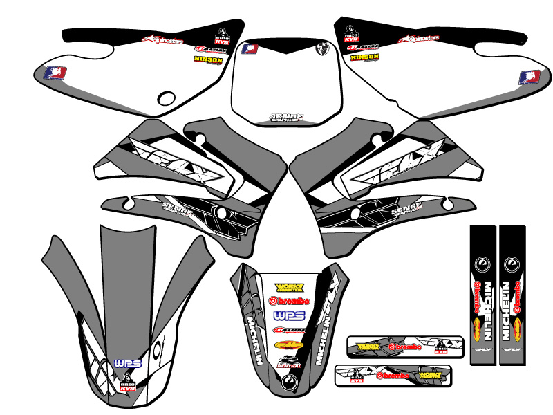 2000-2007 TTR 125 13 FLY Grey Senge Graphics Kit Compatible with Yamaha - Picture 5 of 10