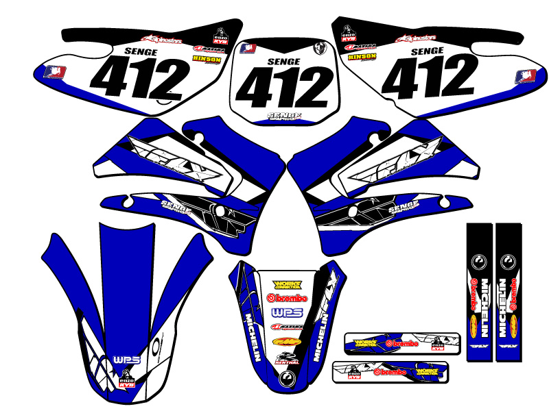 Kit de gráficos TTR 125 13 FLY 2000-2007 azul Senge compatible con Yamaha - Imagen 8 de 10