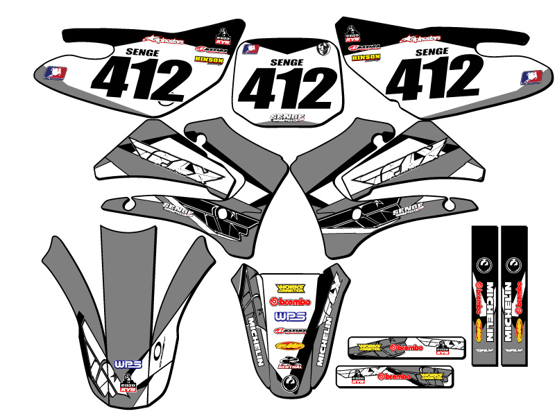 2000-2007 TTR 125 13 FLY Grey Senge Graphics Kit Compatible with Yamaha - Picture 8 of 10