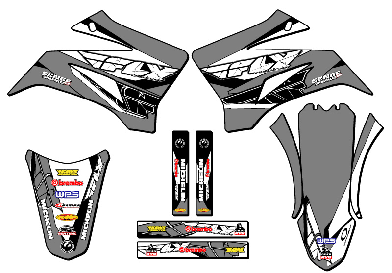 2008-2022 TTR 125 13 FLY Grey Senge Graphics Kit Compatible with Yamaha - Picture 2 of 10