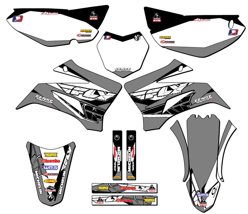 2008-2022 TTR 125 13 FLY Grey Senge Graphics Kit Compatible with Yamaha - Picture 5 of 10