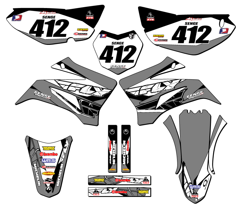 2008-2022 TTR 125 13 FLY Grey Senge Graphics Kit Compatible with Yamaha - Picture 8 of 10