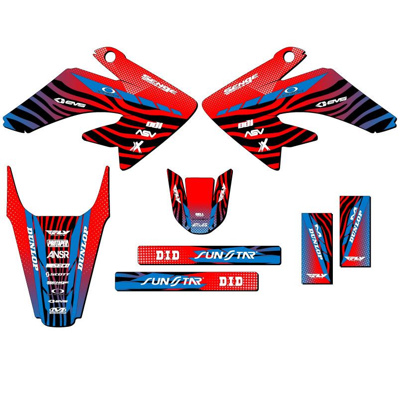 2004-2010 CRF 80 TIGRE Red Senge Graphics Kit Compatible with Honda - Picture 2 of 10
