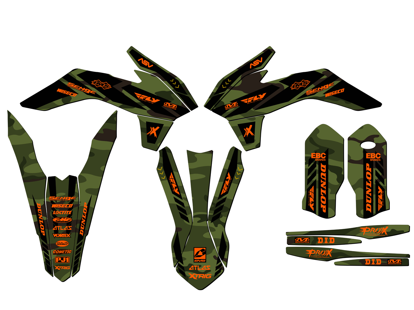 XCF-W APACHE 2016 Green Senge kit de gráficos compatible con KTM - Imagen 2 de 10