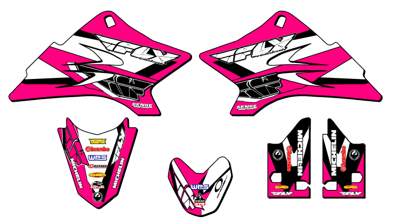 Kit de gráficos TTR 50 13 FLY 2006-2022 rosa Senge compatible con Yamaha - Imagen 2 de 10