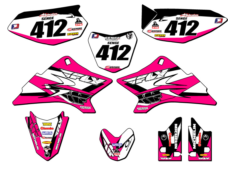 Kit de gráficos TTR 50 13 FLY 2006-2022 rosa Senge compatible con Yamaha - Imagen 8 de 10