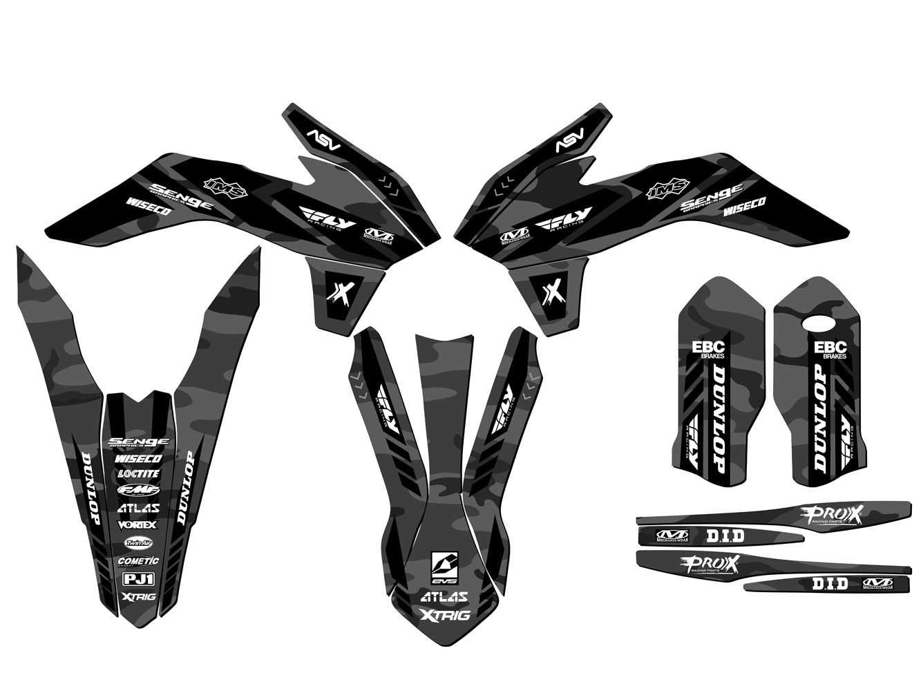 XCF-W APACHE 2016 gris Senge kit de gráficos compatible con KTM - Imagen 2 de 10
