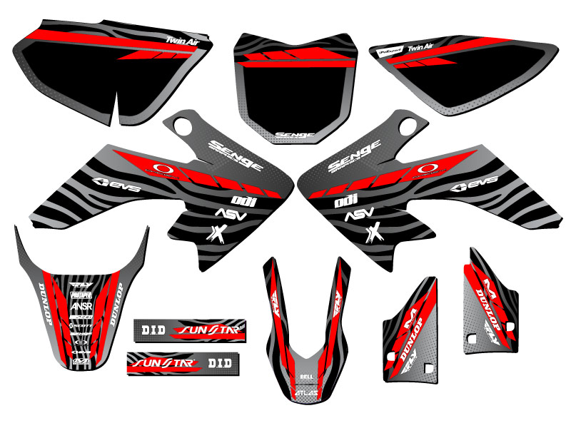 2013-2023 CRF 50 TIGRE Black Senge Graphics Kit Compatible with Honda - Picture 5 of 10