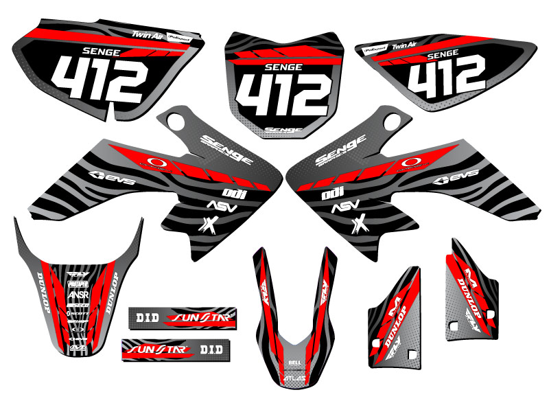 2013-2023 CRF 50 TIGRE Black Senge Graphics Kit Compatible with Honda - Picture 8 of 10