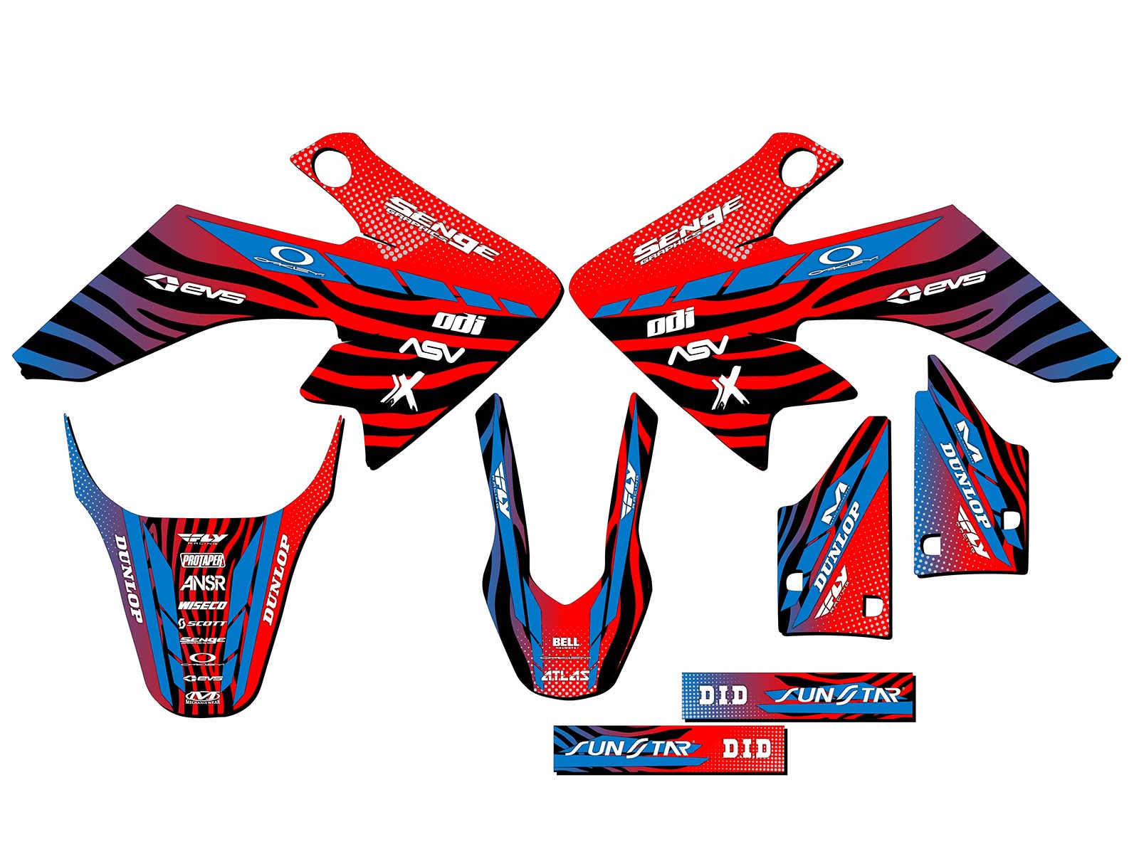 2013-2023 CRF 50 TIGRE Red Senge Graphics Kit Compatible with Honda - Picture 2 of 10
