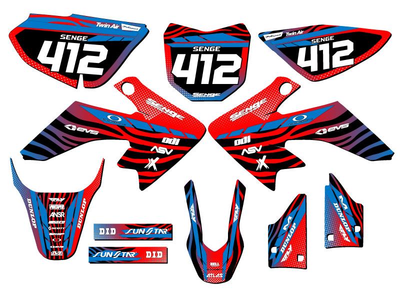 2013-2023 CRF 50 TIGRE Red Senge Graphics Kit Compatible with Honda - Picture 8 of 10