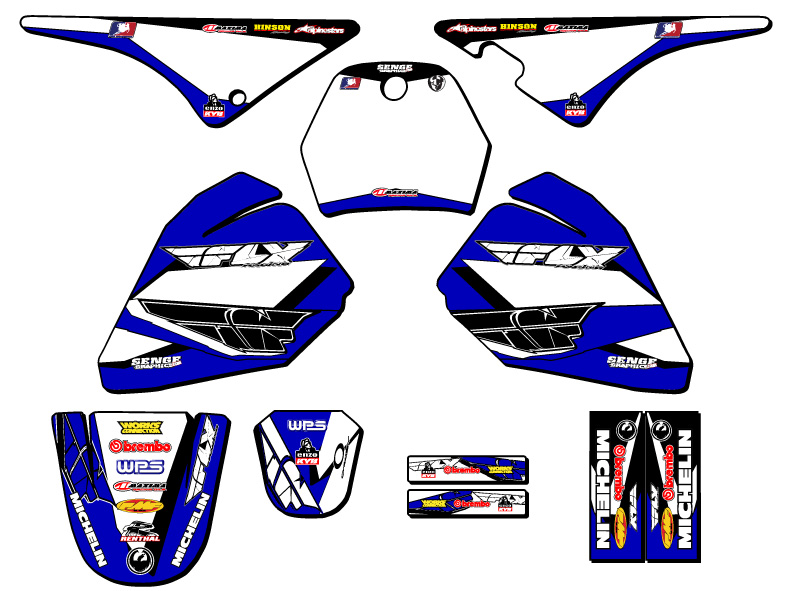 All Years PW 80 13 FLY Blue Senge Graphics Kit Compatible with Yamaha - Picture 5 of 10