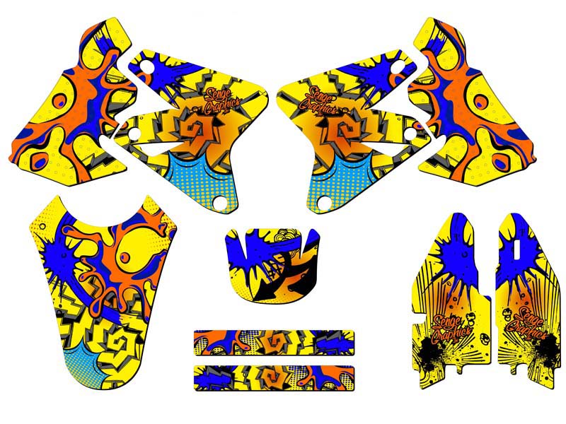 2005-2023 DRZ 400 ZANY Yellow Senge Graphics Kit Compatible with Suzuki - Picture 2 of 10