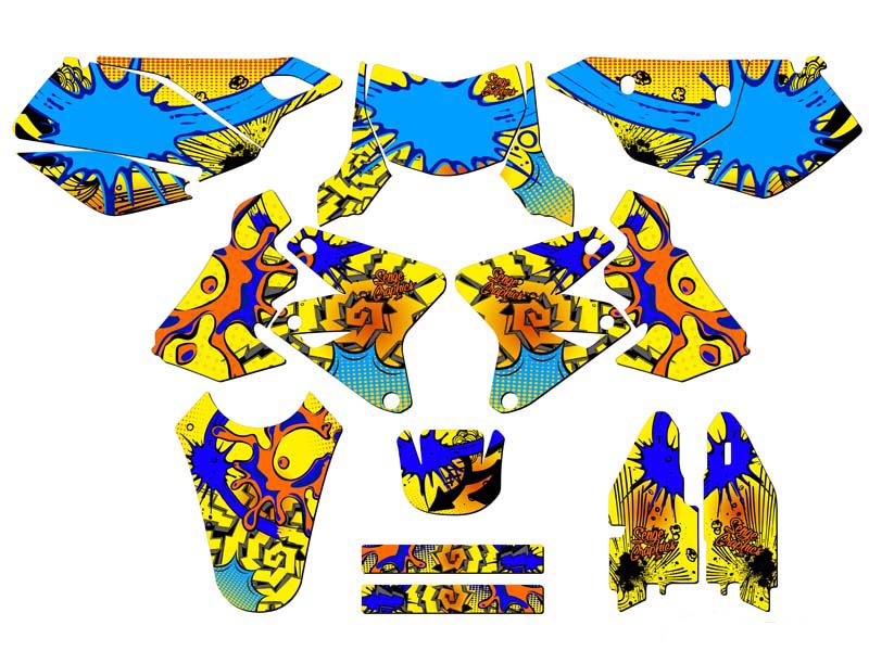 2005-2023 DRZ 400 ZANY Yellow Senge Graphics Kit Compatible with Suzuki - Picture 5 of 10