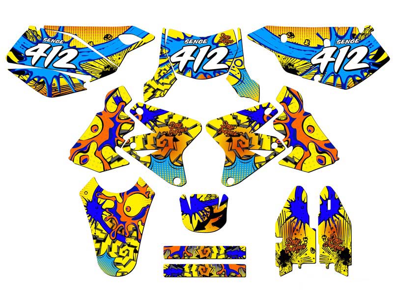 2005-2023 DRZ 400 ZANY Yellow Senge Graphics Kit Compatible with Suzuki - Picture 8 of 10