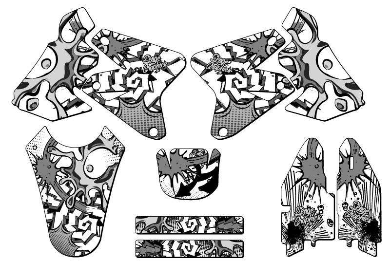 2005-2023 DRZ 400 ZANY White Senge Graphics Kit Compatible with Suzuki - Picture 2 of 10