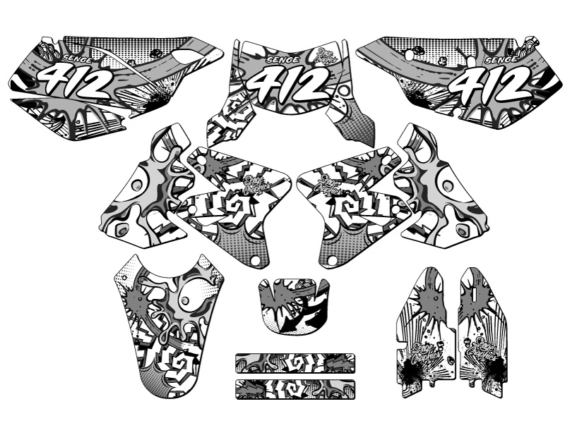 2005-2023 DRZ 400 ZANY White Senge Graphics Kit Compatible with Suzuki - Picture 8 of 10