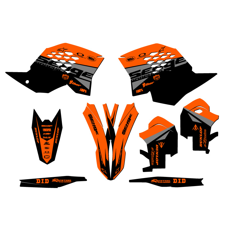 2008-2011 XCF-W BINARY Orange Senge Graphics Kit Compatible with KTM - Picture 2 of 10