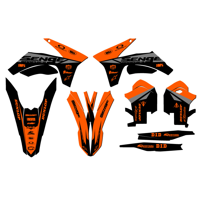 2012-2013 XCF-W BINARY Orange Senge Graphics Kit Compatible with KTM - Picture 2 of 10