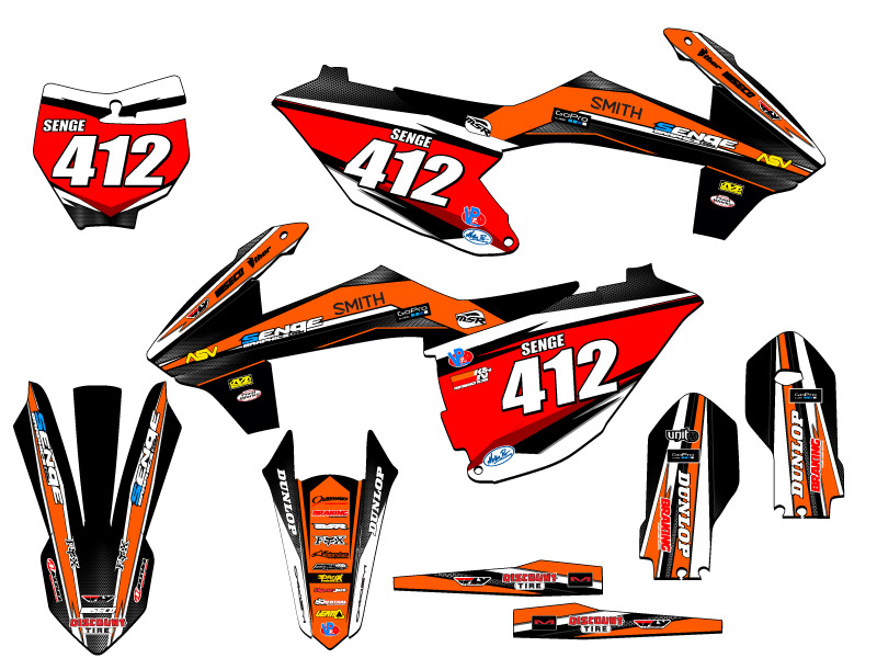 2018-2023 SX 85 VIGOR Orange Senge Graphics Kit Compatible with KTM - Picture 8 of 10