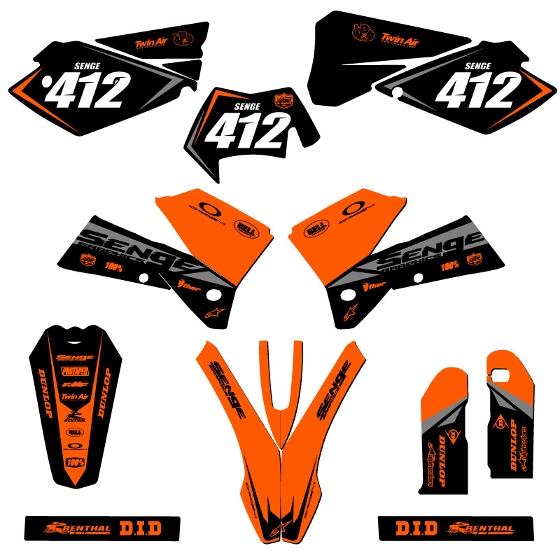 2007 XCF-W BINARY Orange Senge Graphics Kit Compatible with KTM - Picture 8 of 10