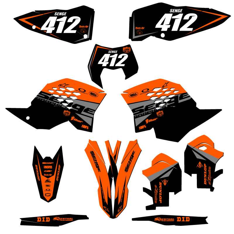2008-2011 XCF-W BINARY Orange Senge Graphics Kit Compatible with KTM - Picture 8 of 10