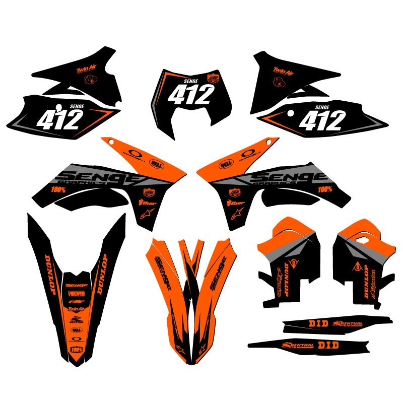 2012-2013 XCF-W BINARY Orange Senge Graphics Kit Compatible with KTM - Picture 8 of 10