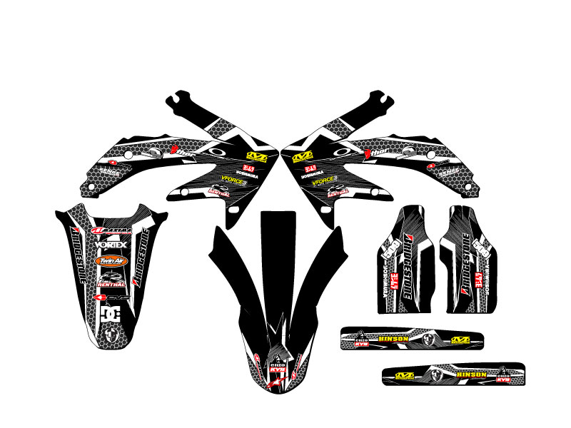 2005-2007 CRF 450 R PODIUM Black Senge Graphics Kit Compatible with Honda - Picture 2 of 10