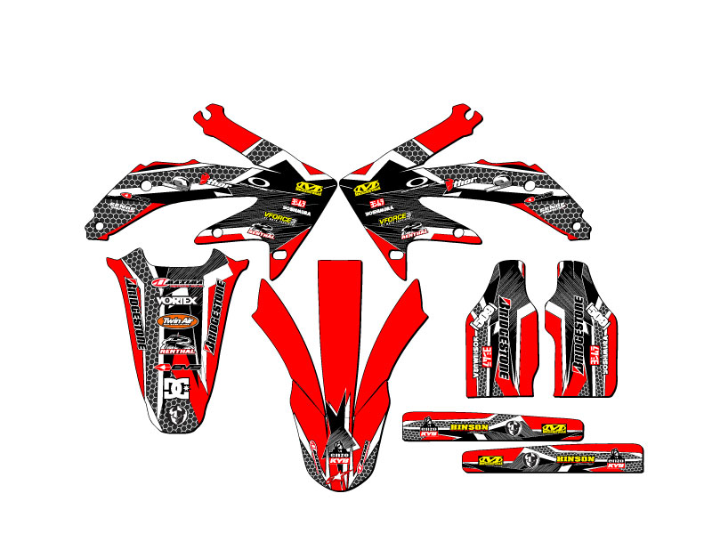 2008 CRF 450 R PODIUM Red Senge Graphics Kit Compatible with Honda - Picture 2 of 10