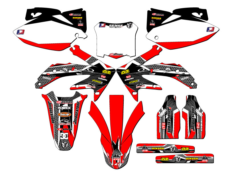 2008 CRF 450 R PODIUM Red Senge Graphics Kit Compatible with Honda - Picture 5 of 10