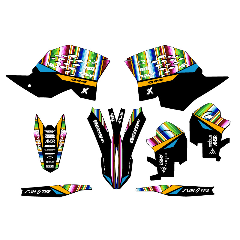 Kit de gráficos Senge XCF-W SERAPE 2008-2011 negro compatible con KTM - Imagen 2 de 10