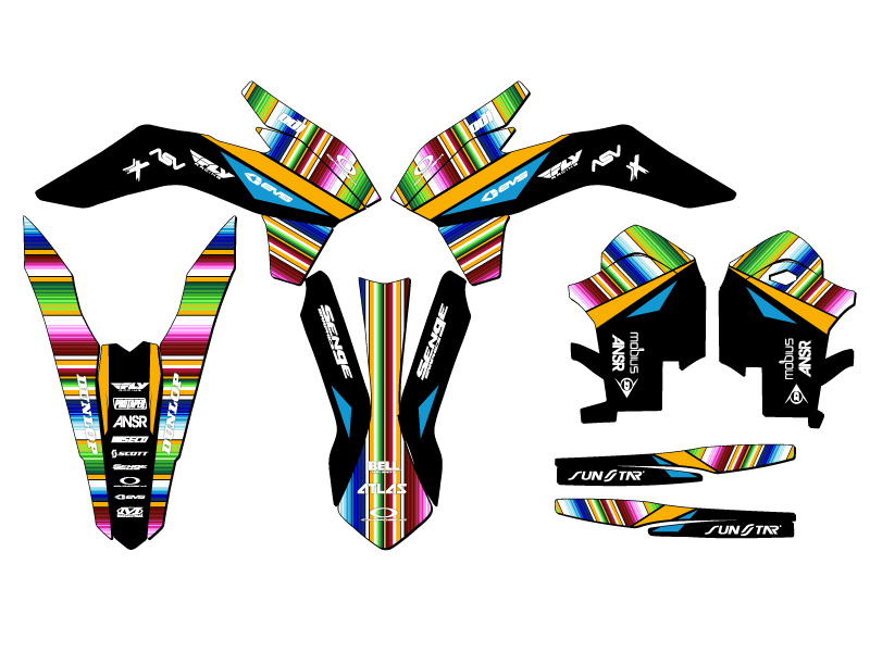 2014-2015 XCF-W SERAPE Black Senge Graphics Kit Compatible with KTM - Picture 2 of 10