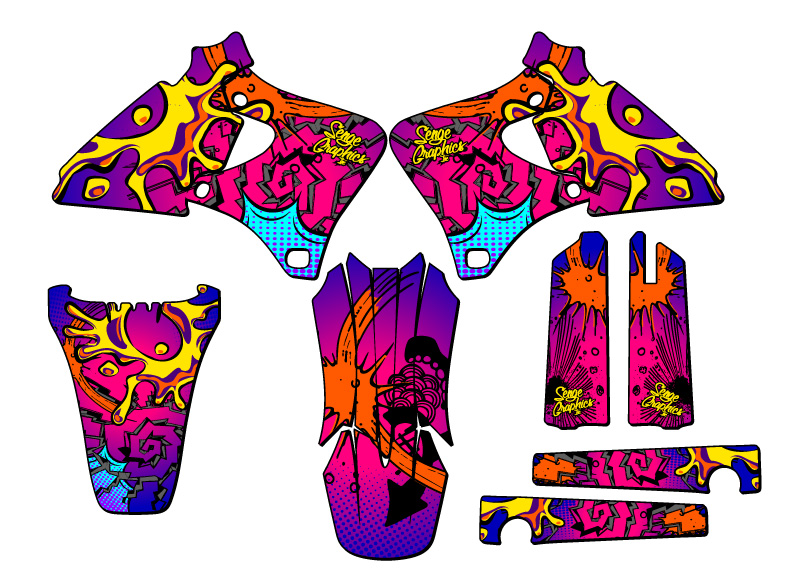 1998-2002 YZ 426 F ZANY Pink Senge Graphics Kit Compatible with