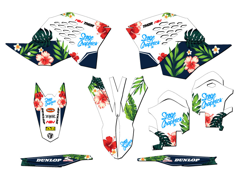Kit de gráficos XCF-W TROPICAL 2008-2011 blanco Senge compatible con KTM - Imagen 2 de 10