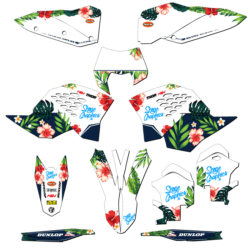 Kit de gráficos XCF-W TROPICAL 2008-2011 blanco Senge compatible con KTM - Imagen 5 de 10