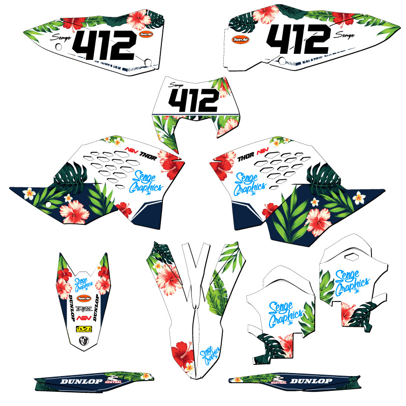 Kit de gráficos XCF-W TROPICAL 2008-2011 blanco Senge compatible con KTM - Imagen 8 de 10