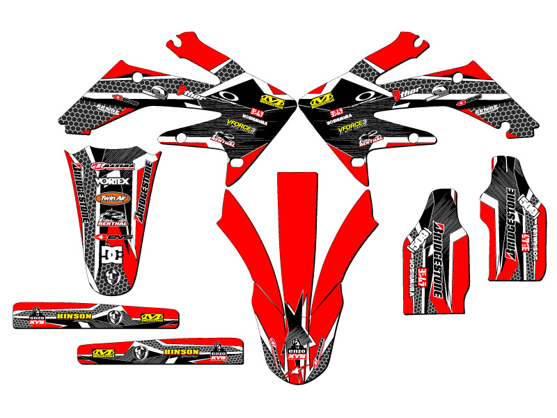 2006-2007 CRF 250 R PODIUM Red Senge Graphics Kit Compatible with Honda - Foto 2 di 10