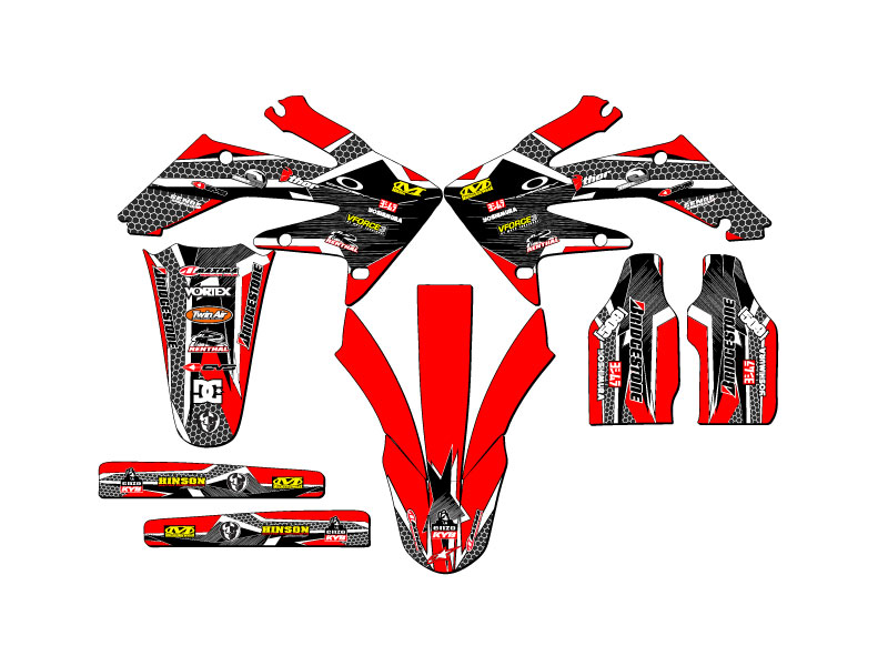 2008-2009 CRF 250 R PODIUM Red Senge Graphics Kit Compatible with Honda - Picture 2 of 10