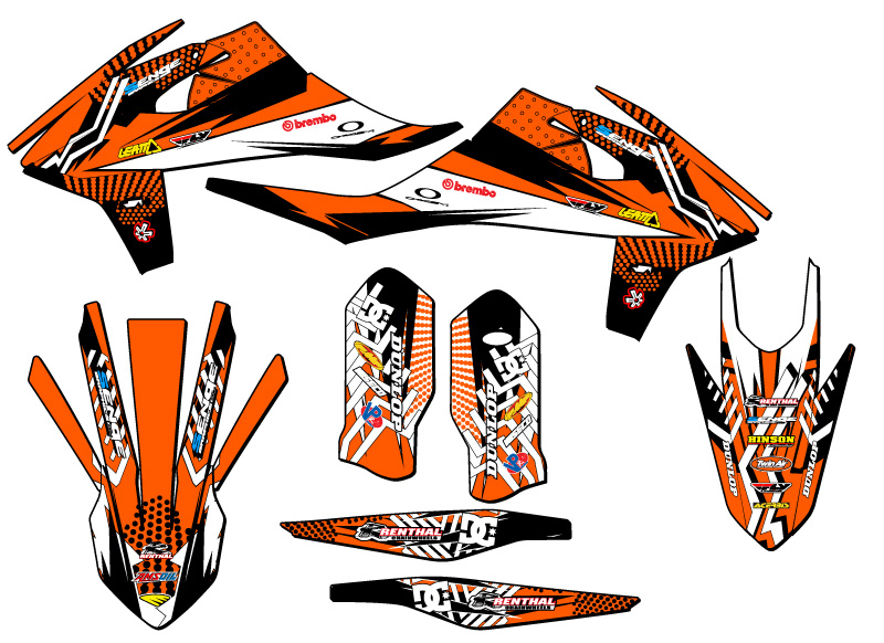 2020-2023 XC-W MAYHEM Orange Senge Graphics Kit Compatible with KTM - Bild 2 von 10