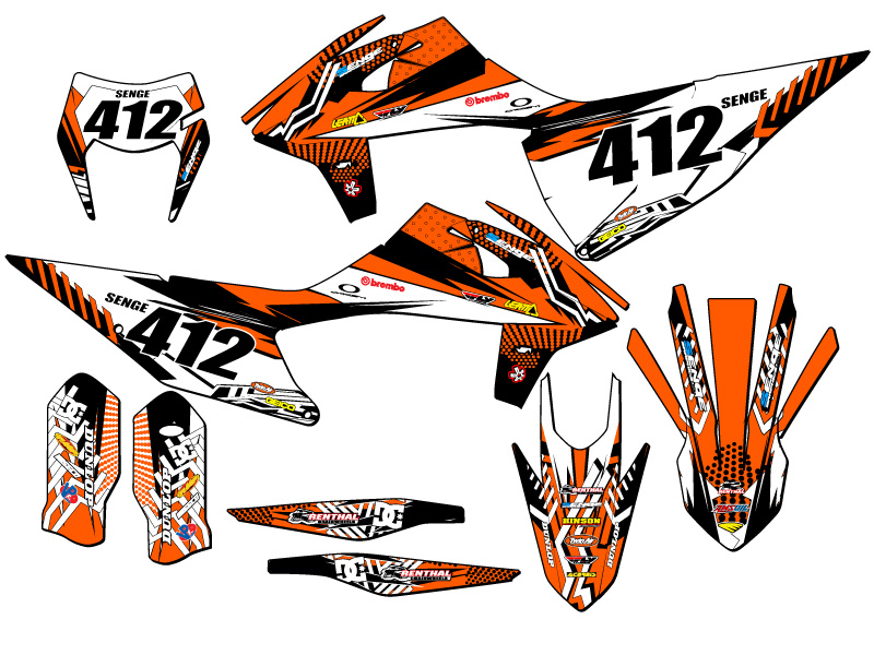 2020-2023 XC-W MAYHEM Orange Senge Graphics Kit Compatible with KTM - Bild 8 von 10