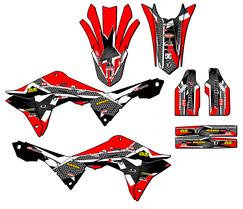 CRF 250 R 2018 PODIUM Red Senge kit de gráficos compatible con Honda - Imagen 2 de 10