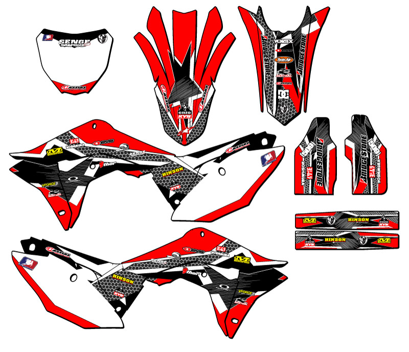 CRF 250 R 2018 PODIUM Red Senge kit de gráficos compatible con Honda - Imagen 5 de 10